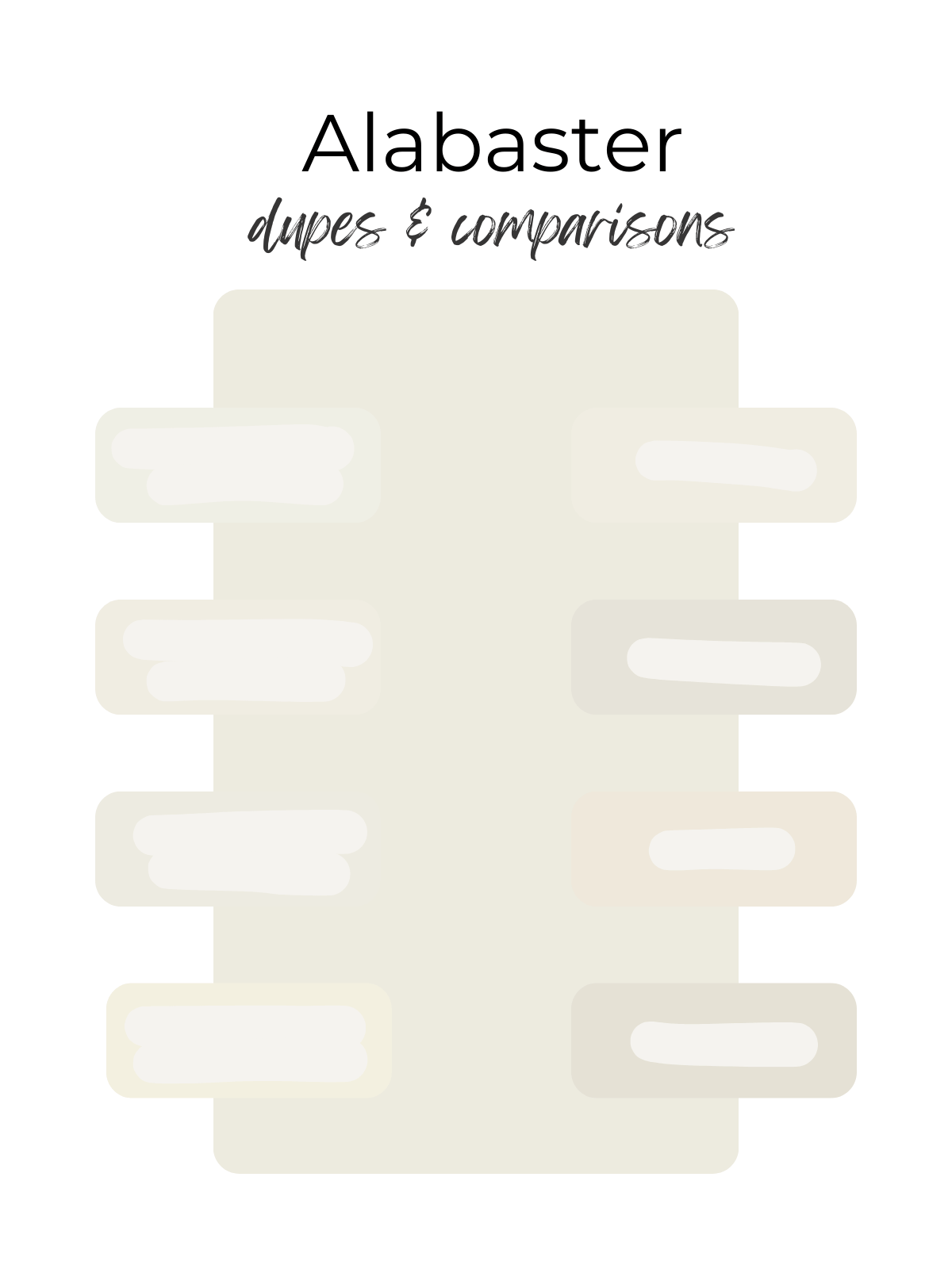 Sherwin Williams Alabaster Paint Color dupes and comparisons