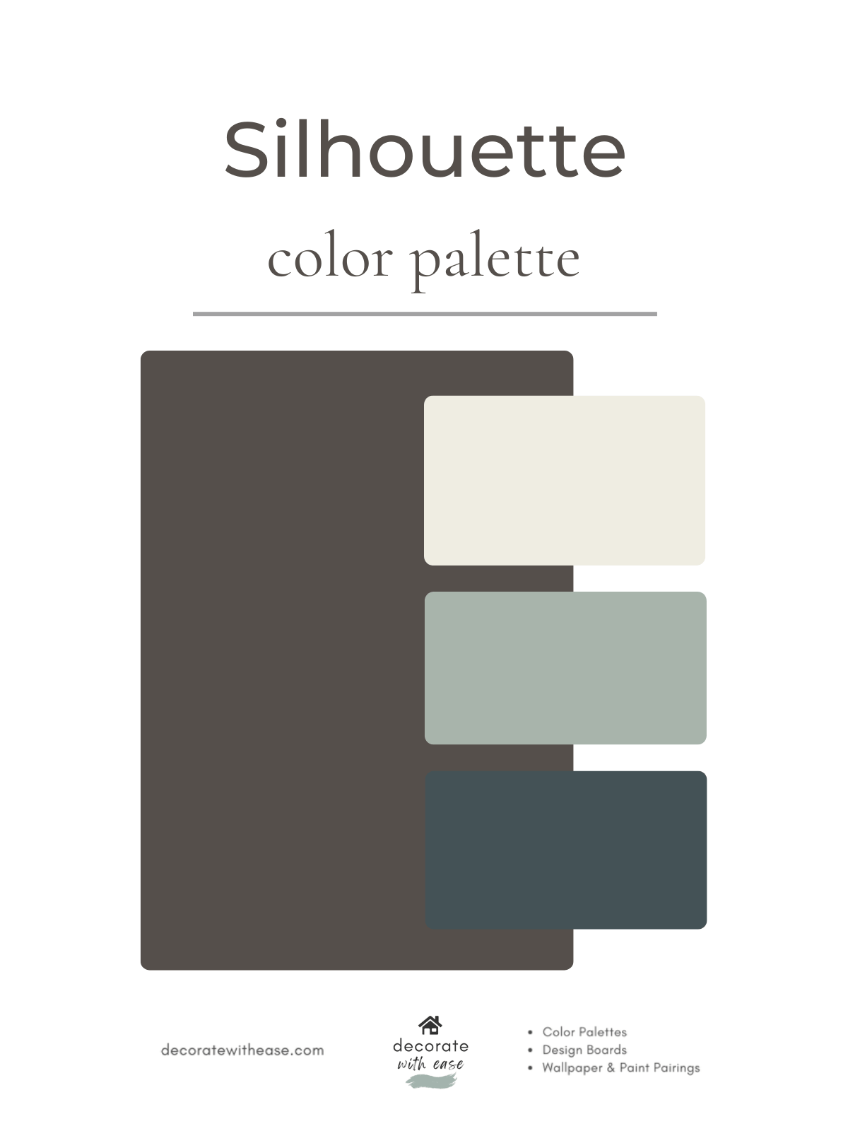 Silhouette color palette with four swatches on a white background