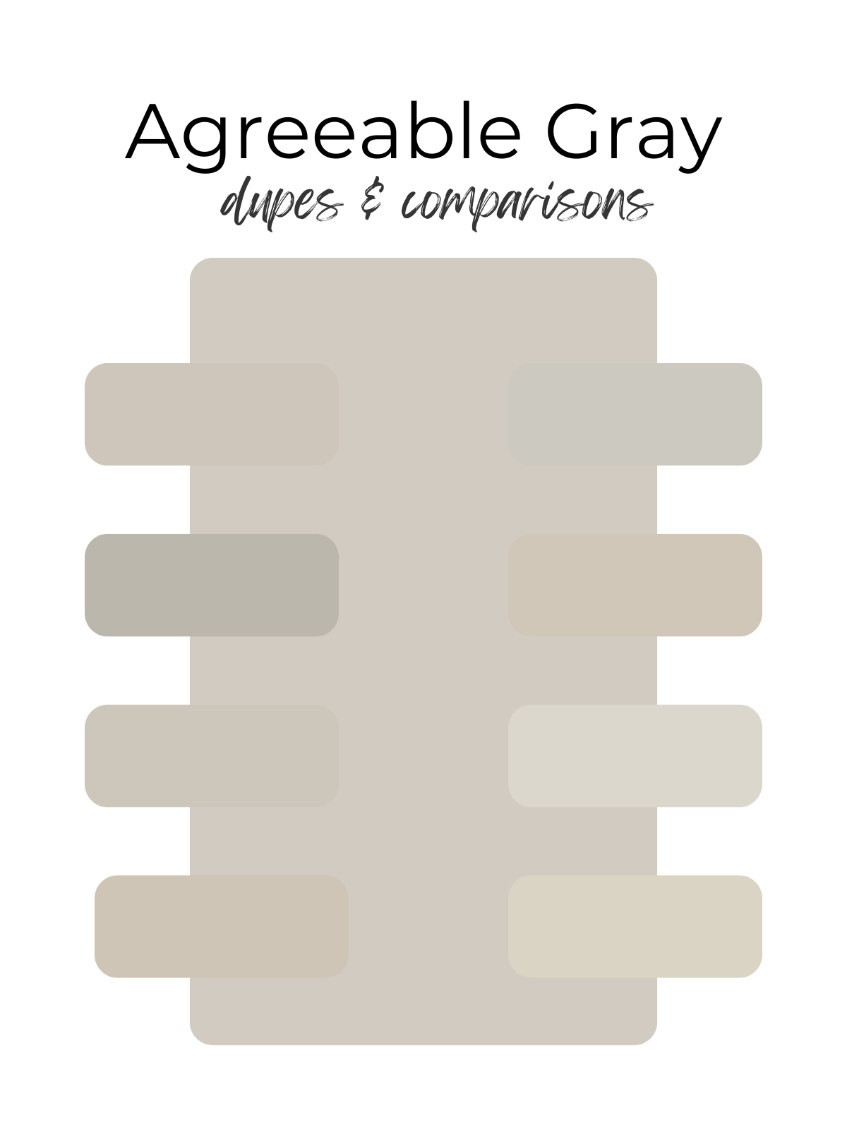 Color swatches of Agreeable Gray with text on a white background