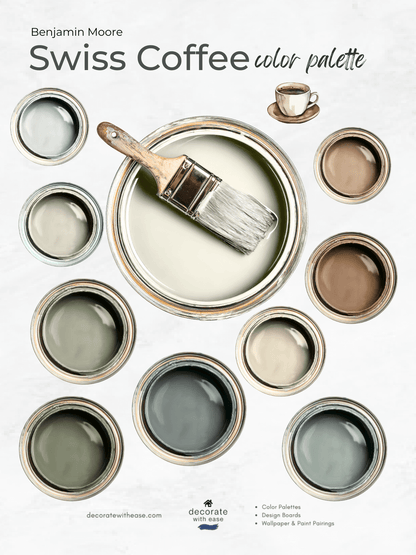 Swiss Coffee Benjamin Moore Paint Color Palette coordinating colors