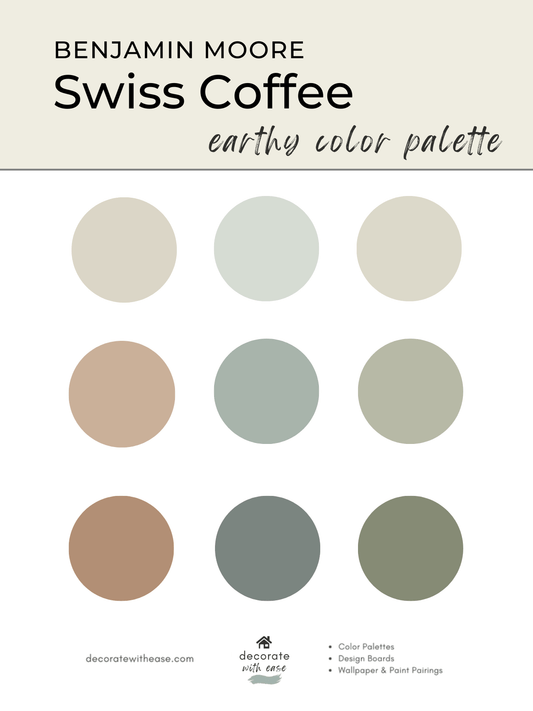 Swiss Coffee soft earthy paint color palette